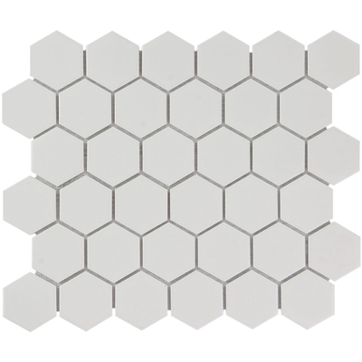 The Mosaic Factory Barcelona mozaïektegel - 28.2x32.1cm - wandtegel - Zeshoek/Hexagon - Porselein Extra White Glans