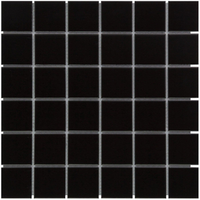 The Mosaic Factory Barcelona mozaïektegel - 30.9x30.9cm - wand en vloertegel - Vierkant - Porselein Black Mat