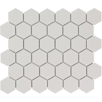 La Mosaic Factory Barcelona carreau mosaïque - 28,2x32,1cm - carrelage mural et de sol - Hexagone/Hexagone - Porcelaine Blanc Mat
