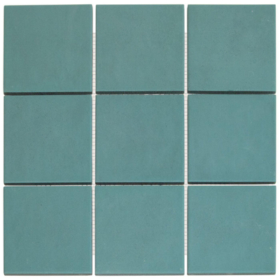 The mosaic factory kasba carreau de mosaïque 9,7x9,7x0,65cm carreaux de sol et de mur pour intérieur et extérieur carré porcelaine mat bleu océan