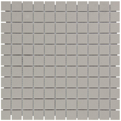 The Mosaic Factory London Carrelage mosaïque carré 2.3x2.3x0.6cm pour le mur pour l'intérieur et l'extérieur porcelaine non verni gris