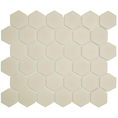 La Mosaic Factory London carreau mosaïque - 28,2x32,1cm - carrelage mural et de sol - Hexagone/Hexagone - Porcelaine Blanc Mat