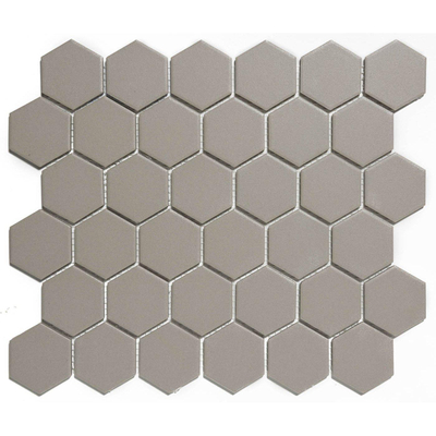 The Mosaic Factory London mozaïektegel - 28.2x32.1cm - wand en vloertegel - Zeshoek/Hexagon - Porselein Grey Mat