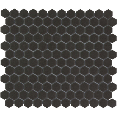 La Mosaic Factory London carreau mosaïque - 26x30cm - carrelage mural et de sol - Hexagone/Hexagone - Porcelaine Noir Mat