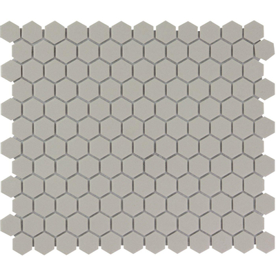 The Mosaic Factory London mozaïektegel - 26x30cm - wand en vloertegel - Zeshoek/Hexagon - Porselein Grey Mat