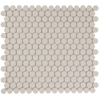 The Mosaic Factory London mozaïektegel - 31.5x29.4cm - wand en vloertegel - Rond - Porselein White Mat