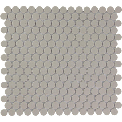 The Mosaic Factory London mozaïektegel - 31.5x29.4cm - wand en vloertegel - Rond - Porselein Grey Mat