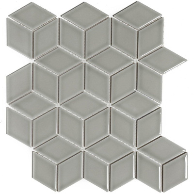 La Mosaic Factory Paris carreau mosaïque - 26,6x30,5cm - carrelage mural - Porcelaine Gris Clair Brillant