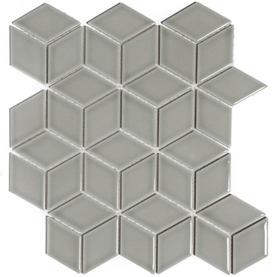 The Mosaic Factory Paris mozaïektegel - 26.6x30.5cm - wandtegel - Overig - Porselein Light Grey Glans
