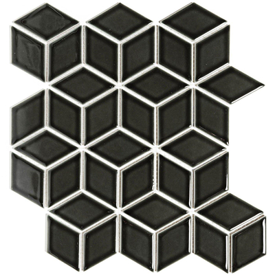 La Mosaic Factory Paris carreau mosaïque - 26,6x30,5cm - carrelage mural - Porcelaine Noir Brillant