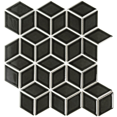 The Mosaic Factory Paris mozaïektegel - 26.6x30.5cm - wandtegel - Overig - Porselein Black Glans