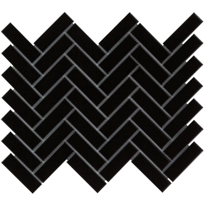 La Mosaic Factory Paris carreau mosaïque - 24,7x31,8cm - carrelage mural - Rectangulaire - Porcelaine Noir Brillant
