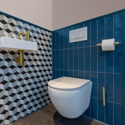 The Mosaic Factory Paris carrelage mosaïque - 26.6x30.5cm - carrelage mural - Porcelaine noir+blanc+gris Brillant