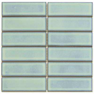 The Mosaic Factory Barcelona mozaïektegel - 29.1x29.7cm - wandtegel - Rechthoek - Porselein Turquoise Glans