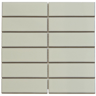 The Mosaic Factory Barcelona mozaïektegel - 30x30cm - 6.5mm - rechthoek - glans cafe latte (beige)