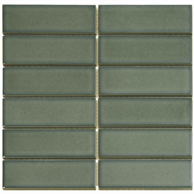 The Mosaic Factory Barcelona mozaïektegel - 30x30cm - 6.5mm - rechthoek - glans forest green (groen)