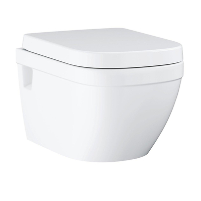 Grohe Euro Ceramic WC suspendu - 54cm - sans rebord de rinçage - avec abattant - blanc brillant