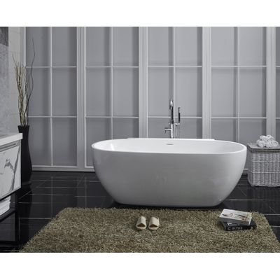 Royal Plaza Edolo demi-baignoire autoportante ovale 175 x 85cm version murale autoportante blanc