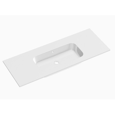 Royal Plaza Intent Plan vasque 120x45x1.5cm 0 trous de robinet 1 vasque Solid Surface Blanc mat