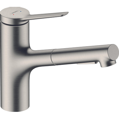 Hansgrohe Zesis M33 - 1 greeps keukenkraan - 150 metalen uittrekbare vdche - 2jet - sbox - rvs look