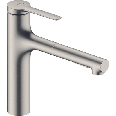 Hansgrohe Zesis M33 - 1 greeps keukenkraan - 160 metalen uittrekbare vdche - 2jet - sbox - rvs look