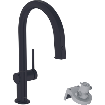 Hansgrohe Aqittura Filtersysteem - 210 uittrekbare uitloop - 1jet - mat zwart
