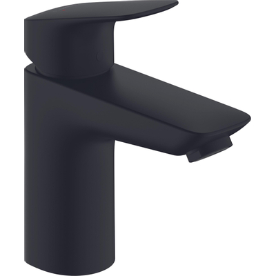 Hansgrohe Logis 1 greeps wastafelkraan - 100 met metalen afvoerplug - mat zwart