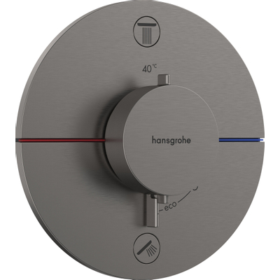 Hansgrohe Showerselect comfort s Thermostaat - inbouw - voor 2 functies - met geïntergreerde zekerheidscombinatie volgens EN1717 - zwart chroom
