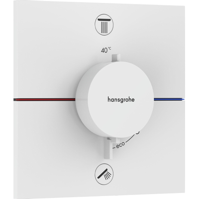 Hansgrohe Showerselect Comfort E thermostat encastré pour 2 fonctions mat blanc