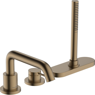 Hansgrohe Tecturis Robinet de bord de baignoire 3 trous et sbox bronze brossé