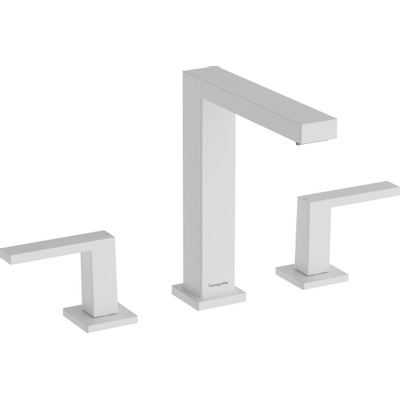 Hansgrohe Tecturis E 3-gats wastafelkraan - 150 met PushOpen - waste set - mat wit