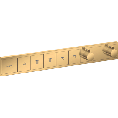 Hansgrohe Rainselect Thermostaat - inbouw - voor 5 functies - polished goud