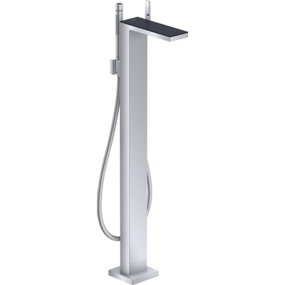 Hansgrohe AXOR MyEdition afbouwdeel v. vrijstaande badkraan met uitloop m. zwart glas met omstel voorsprong 19.6cm chroom