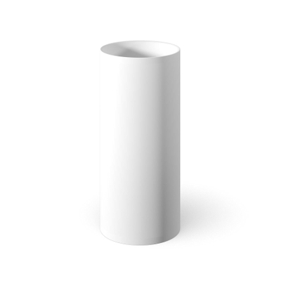 Looox colonne de lavabo - 40x40x90cm - ronde - autoportante - marbre minéral blanc mat