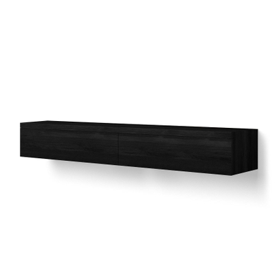 Looox Wood collection Base Block 200x30x40cm 2 lades wood black