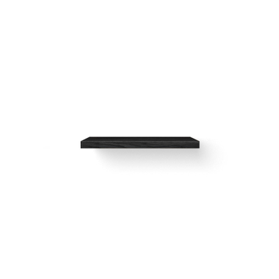 Looox Wood collection Solo wastafelblad - 100x46cm - Met ophanging zwart mat - Massief eiken Black