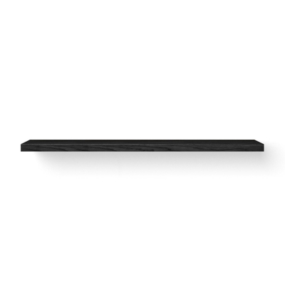 Looox Wood collection Solo Plan sous vasque - 200x46x7cm - avec support noir mat - Chêne massif Black