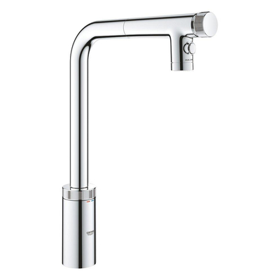 Grohe Minta smartcontrol keukenkraan L-uitloop uittrekbare dual spray chroom