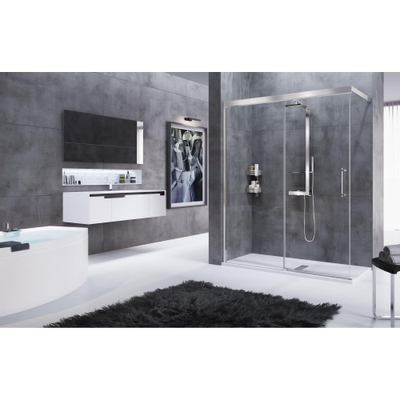 Novellini Rose PHB porte coulissante pour douche à l'italienne avec barre murale 117/120x200cm droite mat