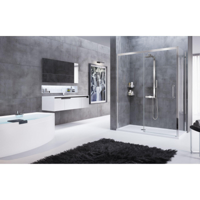 Novellini Rose 2P porte coulissante 176/182x200cm gauche profilé chrome et verre transparent