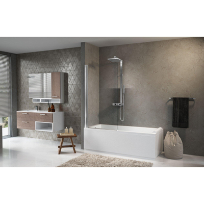 Novellini Aurora 1 paroi de baignoire pliante 1 pièce 80x150cm chrome/transparente