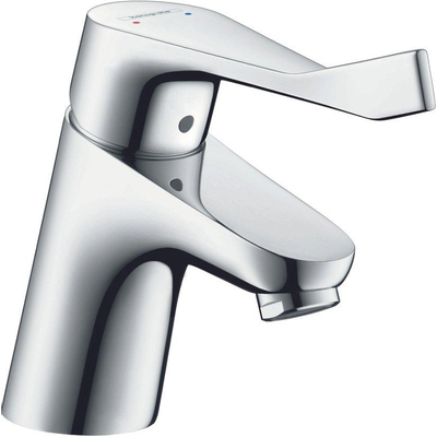 Hansgrohe Focus Care wastafelkraan - met ComfortZone - 70 met verlengde greep - 12.1cm - ecosmart - met waste - hoogglans chroom
