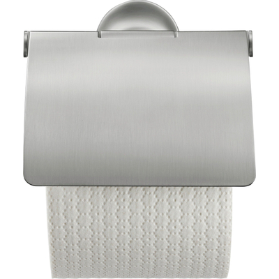 Duravit Starck T Toiletrolhouder - met klep - geborsteld RVS