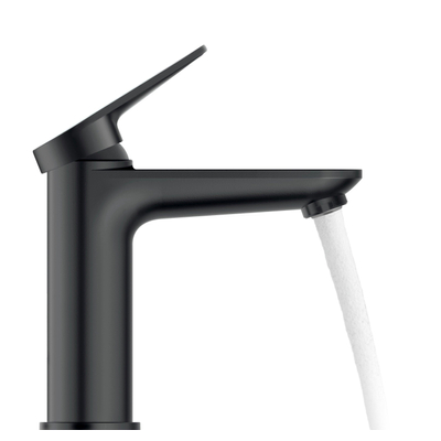 Duravit Wave Wastafelmengkraan - m-size - eengreeps - zonder waste - voorsprong 12.2cm - mat zwart