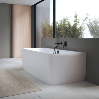 Duravit Wave Baduitloop - inbouw - voorsprong 22.2cm - mat zwart