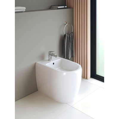 Duravit Wave Bidetmengkraan - eengreeps - voorsprong 12.8cm - hoogglans chroom