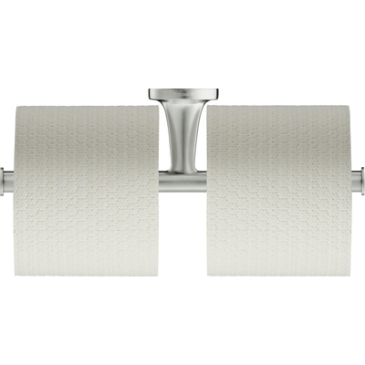 Duravit Starck T Toiletrolhouder - dubbel - zonder klep - geborsteld RVS