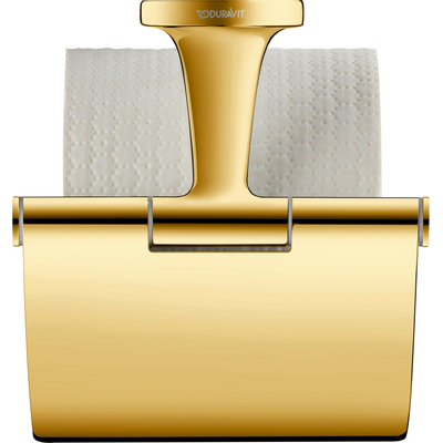 Duravit Starck T Toiletrolhouder - met klep - goud gepolijst