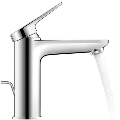 Duravit Wave wastafelkraan - m-size - opbouw - 1-gats - eengreeps - met trekwaste - chroom