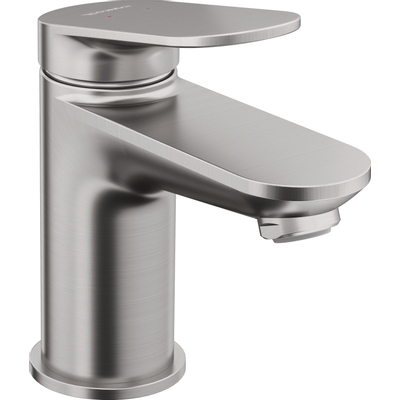 Duravit Wave Wastafelmengkraan - s-size - eengreeps - zonder waste - voorsprong 9.5cm - geborsteld RVS